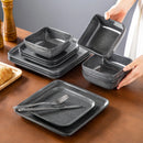 Axyaa 12/24-Piece Square Dinnerware Set for 4 with Plates and Bowls