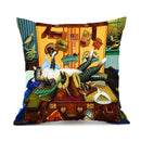 Axyaa Naughty Cat Cushion Cover - Cute Cartoon Throw Pillow Case for Home Decor