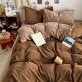 Axyaa Double Winter Milk Fleece 4-Piece Bedding Set, Flannel Double Series