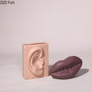 Axyaa Purple Lips Ceramic Vase Abstract Human Face Features Decoration