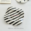 Axyaa Striped Minimalist Breakfast Plate - Modern Irregular Western Food & Dessert Plate