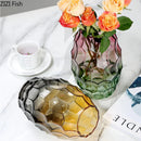 Axyaa Geometric Glass Vase Art Decor Flower Vessels Dried Flower Arrangement Craft