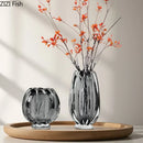Clear Grey Vase for Chic Plant Display - Axyaa Minimalist Table Decor