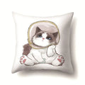Cute Cat Cushion Cover by Axyaa: Cartoon Pets Pillow Case for Home Sofa Decor
