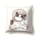 Cute Cat Cushion Cover by Axyaa: Cartoon Pets Pillow Case for Home Sofa Decor