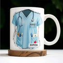 Axyaa Nurse Day Gift Ceramic Mug with Engraving - Premium Medical Motifs on White Cup
