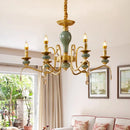 Axyaa Mediterranean Ceramic Crystal Chandelier - Elegant Lighting Fixture