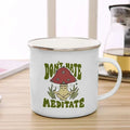 Axyaa Mushroom Enamel Coffee Mug with Handle - Creative Tea Water Cup Ideal for Travel