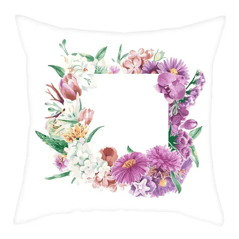 Axyaa Cartoon Animals Garland Pattern Pillow Cover for Home Sofa Decor 45X45cm