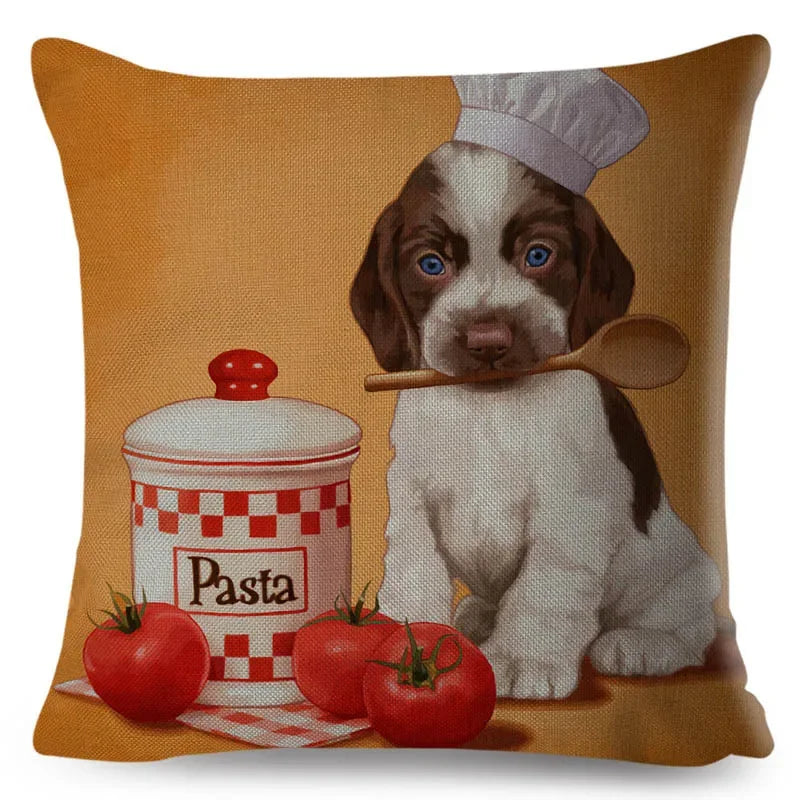 Axyaa Cartoon Dog Linen Pillowcase 45*45cm