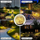 Axyaa Solar Cracked Glass Ball Lights - Warm White + RGB Color Changing