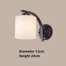 Axyaa Iron Glass Wall Lamp - Minimalist Retro American Style Lighting