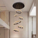Axyaa Crystal Chandelier Stair Pendant Lamp Living Room Lights