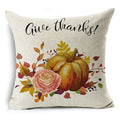 Axyaa Thanksgiving Pumpkin Ornaments Linen Throw Cushion Covers Home Decor