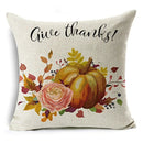 Axyaa Thanksgiving Pumpkin Ornaments Linen Throw Cushion Covers Home Decor