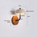 Axyaa Modern LED Wall Lamp, Yellow Travertine Wood & Black Iron Stair Light