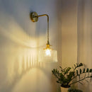 Axyaa Retro LED Wall Lamps, Copper Glass, Indoor Bedroom Bar Bathroom Mirror Light