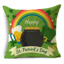 Axyaa Green Clover Pattern Pillowcase for St. Patrick's Day - 40/45/50cm
