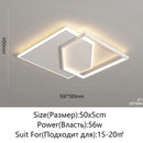 Axyaa Square Matte Black LED Ceiling Light - Adjustable Color Temperature for Bedroom and Living Room
