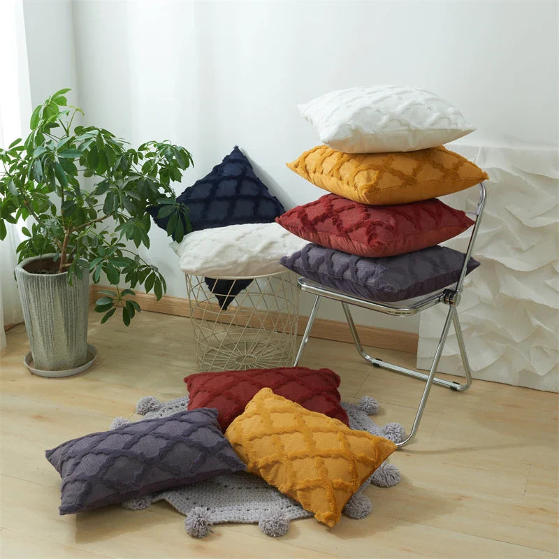 Axyaa Short Plush Pillow Cover Set for Stylish Home Décor