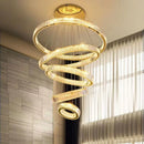 Axyaa Golden Crystal Chandelier for Modern Luxury Living Room and Stairs