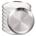 Axyaa Round Camping Dinner Plates, Rust-Proof & Stackable, Set of 8