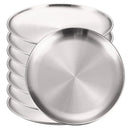 Axyaa Round Camping Dinner Plates, Rust-Proof & Stackable, Set of 8