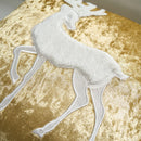 Axyaa Embroidered Gold Reindeer Snowflake Velvet Pillowcases 45x45cm Set of 2