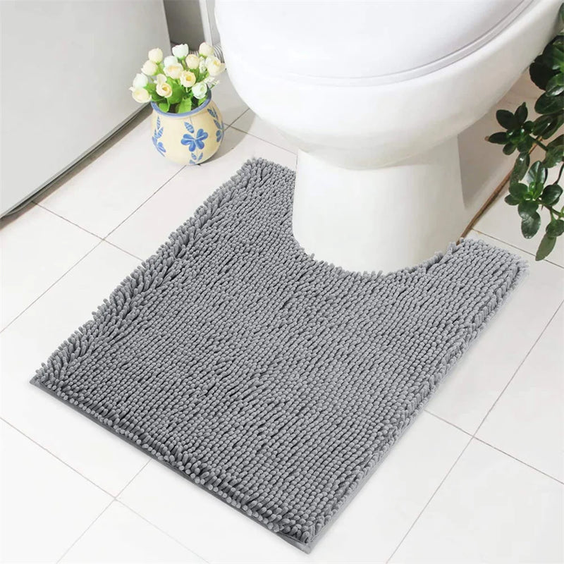 Axyaa Chenille Bathroom Plush Carpet Soft Anti-Slip Bath Mat