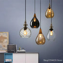 Axyaa Nordic Loft Vintage Glass Pendant Lights Hanging Lamp