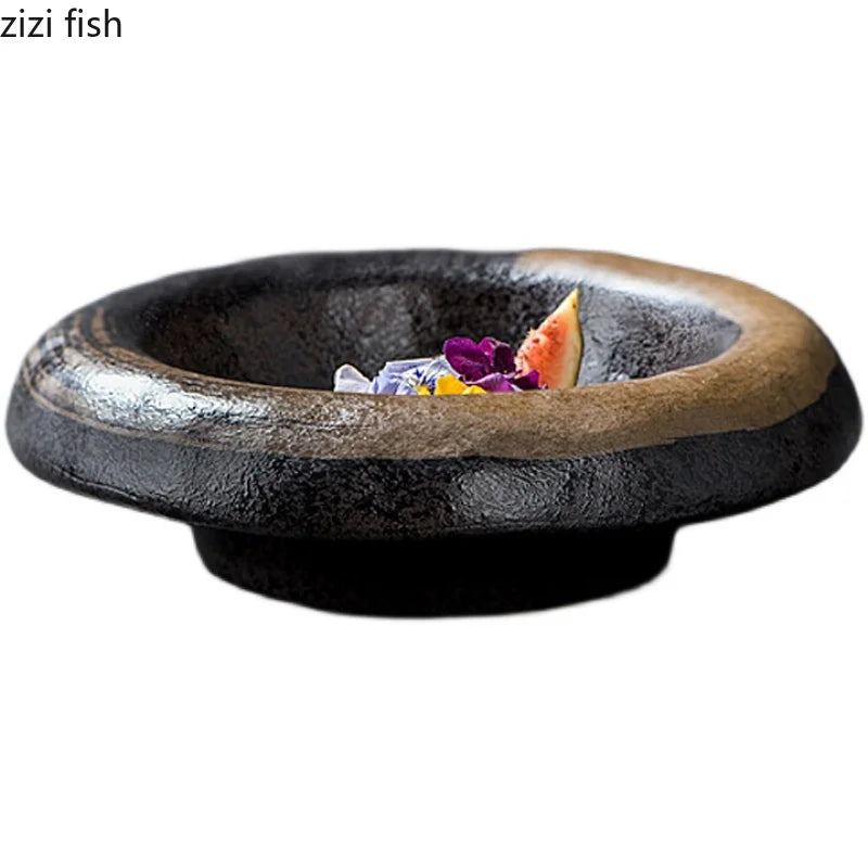 Axya Vintage Ceramic Dinner Bowl Round Tableware Soup Pasta Plate Snack Dessert Noodle Bowls