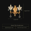 Axyaa All-Copper Crystal Chandelier: Luxurious European Court Style LED Living Room Lamp