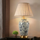 Axyaa Ceramic Floor Lamp with Fabric Lampshade Design for Living Room, Bedroom, Study