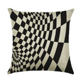 Axyaa Abstract Geometry Linen Pillowcase 45*45cm Square Home Sofa Decor Cover