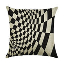 Axyaa Abstract Geometry Linen Pillowcase 45*45cm Square Home Sofa Decor Cover