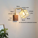 Axyaa Cube Glass LED Wall Lights - Walnut Wood Finish
