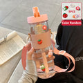 Axyaa 800ML Straw Water Bottle - Portable Infuser Filter for Juice & Bubble Tea