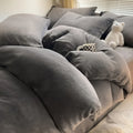 Axyaa Flannel Fleece Bedding Set: Duvet Cover, Pillowcase, Sheet - Queen/Single Size