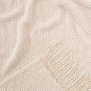 Axyaa Solid Color Knitted Fringe Throw Blanket for Office Nap, Couch, Bed