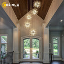 Axyaa Gold Crystal Pendant Lamp Hanging Dinning Lighting for Modern Decor