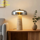 Axyaa Yellow Cave Stone Glass Table Lamp LED for Bedroom Office Living Room