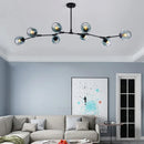 Axyaa Industrial Glass Pendant Light Chandelier for Stair Dining Room
