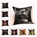 Axyaa Skull Floral Festival Cushion Cover - Halloween Home Decor