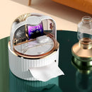 Axyaa Rotating Tissue Box Holder & Cosmetic Organizer