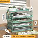 Axyaa Desk Organizer Stackable Tray Set with Pen Holder