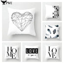 Axyaa Geometric Heart Piano Girl Throw Pillow Case Set for Home Decor