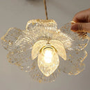 Axyaa Nordic LED Wall Lights Adjustable Stair Fixtures Copper Pull Chain Clear Flower Acrylic Wall Lamp