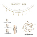 Wooden Bead Garland Photo Display Wall Decor by Axyaa