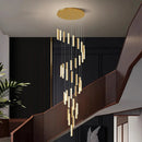 Axyaa Crystal Chandelier Stair Pendant Living Room Lighting Interior Pendant Lights