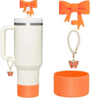 Pink Bow Straw Cover Set for Axyaa Tumbler Cup - 30/40 OZ Accessories